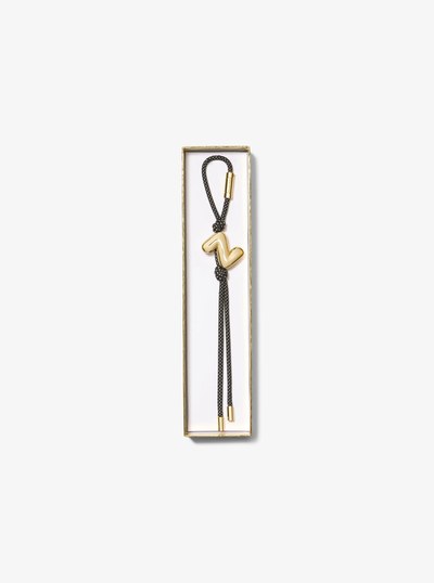 Initial Gold-Tone and Speckled Cord Bag Charm in 18K GOLD | Michael Kors