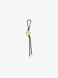 Initial Gold-Tone and Speckled Cord Bag Charm