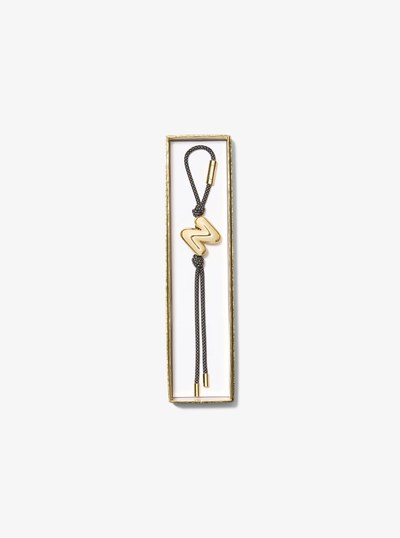 Initial Gold-Tone and Speckled Cord Bag Charm in 18K GOLD | Michael Kors