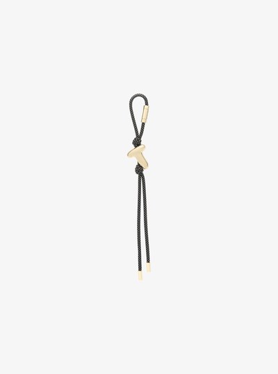 Initial Gold-Tone and Speckled Cord Bag Charm in 18K GOLD | Michael Kors