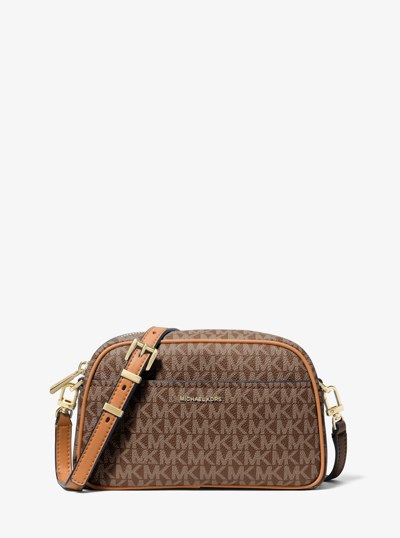 Jet Set Small Signature Logo Camera Crossbody Bag in BRN/ACORN | Michael Kors