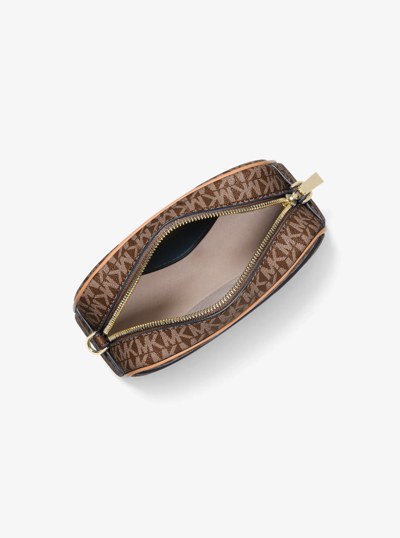 Jet Set Small Signature Logo Camera Crossbody Bag in BRN/ACORN | Michael Kors