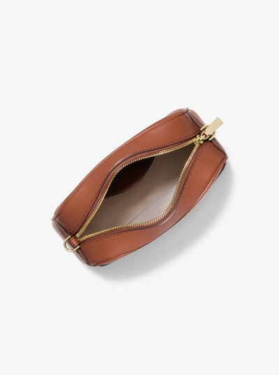 Jet Set Small Leather Camera Crossbody Bag in LUGGAGE | Michael Kors