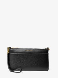 Pochette-bracelet Jet&nbsp;Set de taille moyenne en cuir grain&eacute;