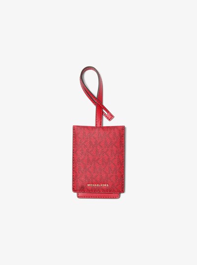 &Eacute;tiquette &agrave; bagage Jet Set &agrave; logo Signature in CRAMOISI MULTI | Michael Kors