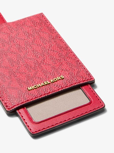 &Eacute;tiquette &agrave; bagage Jet Set &agrave; logo Signature in CRAMOISI MULTI | Michael Kors