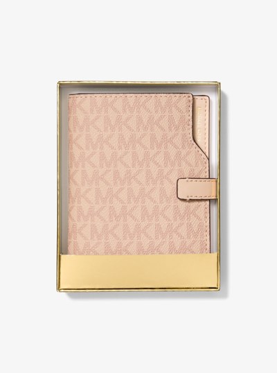 Jet Set Signature Logo Passport Wallet in BALLET | Michael Kors