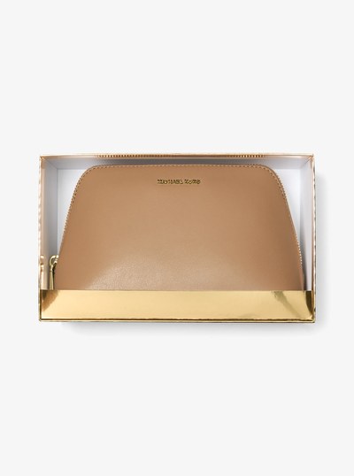 Jet Set Medium Leather Travel Kit in HUSK | Michael Kors