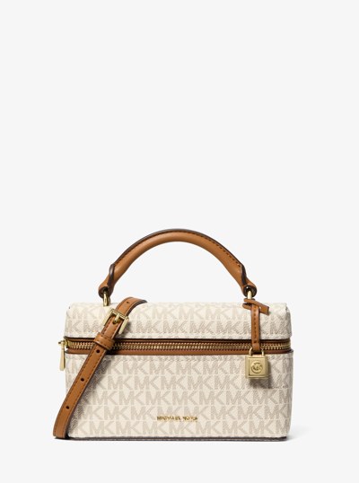 Jana Extra-Small Signature Logo Convertible Crossbody Bag in VANILLA/ACORN | Michael Kors