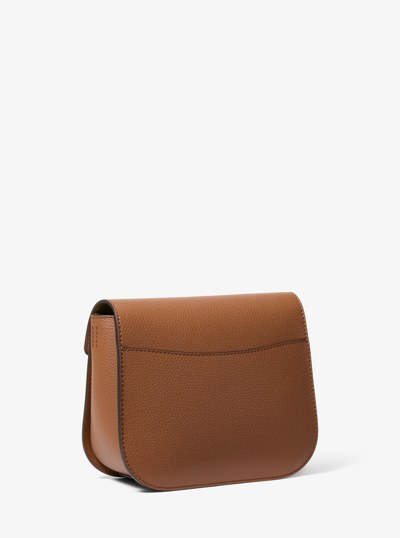 Emilia Small Pebbled Leather Saddle Crossbody Bag in LUGGAGE | Michael Kors