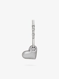 Metallic Puffy Heart Leather Bag Charm