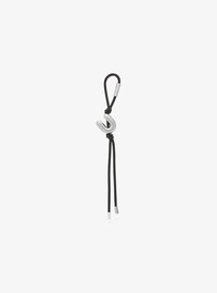 Initial Silver-Tone and Speckled Cord Bag Charm