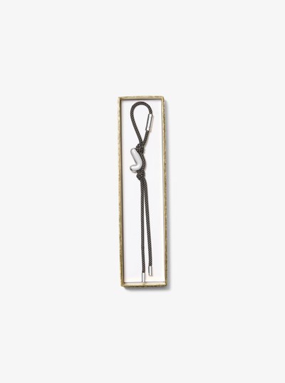 Initial Silver-Tone and Speckled Cord Bag Charm in SH RHODIUM | Michael Kors
