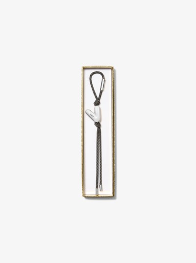 Initial Silver-Tone and Speckled Cord Bag Charm in SH RHODIUM | Michael Kors