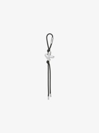 Initial Silver-Tone and Speckled Cord Bag Charm