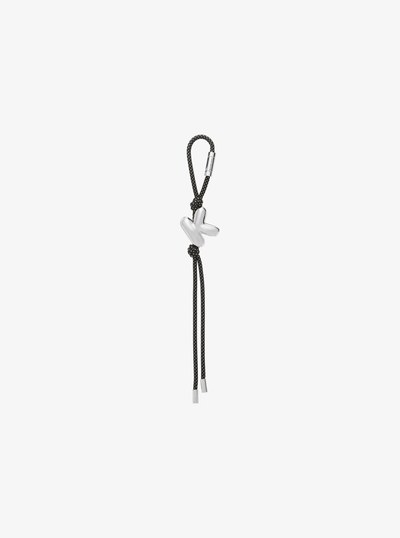 Initial Silver-Tone and Speckled Cord Bag Charm in SH RHODIUM | Michael Kors
