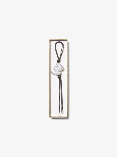 Initial Silver-Tone and Speckled Cord Bag Charm in SH RHODIUM | Michael Kors