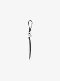 Initial Silver-Tone and Speckled Cord Bag Charm