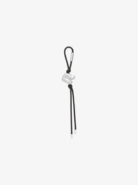 Initial Silver-Tone and Speckled Cord Bag Charm