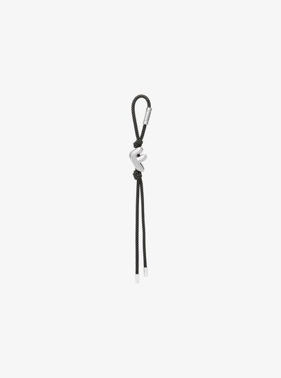 Initial Silver-Tone and Speckled Cord Bag Charm in SH RHODIUM | Michael Kors