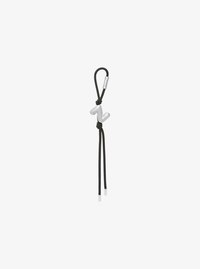 Initial Silver-Tone and Speckled Cord Bag Charm