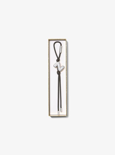 Initial Silver-Tone and Speckled Cord Bag Charm in SH RHODIUM | Michael Kors