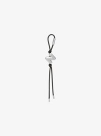 Initial Silver-Tone and Speckled Cord Bag Charm