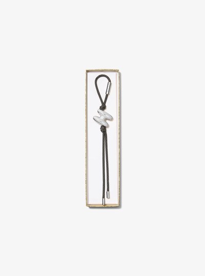 Initial Silver-Tone and Speckled Cord Bag Charm in SH RHODIUM | Michael Kors