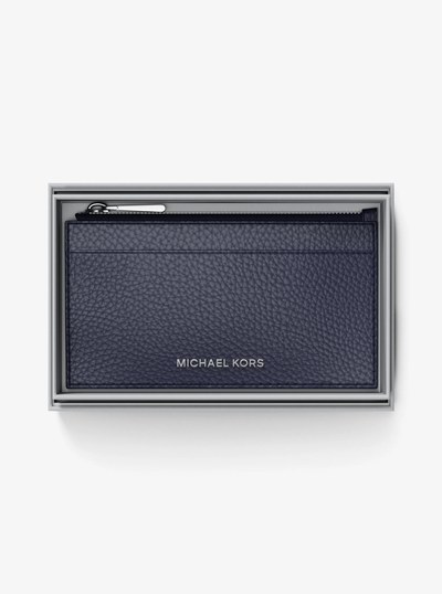 Jet Set Small Pebbled Leather Card Case in DRESS BLUES | Michael Kors