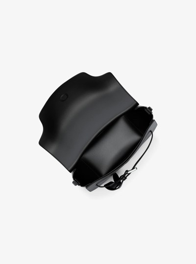 Emilia Small Pebbled Leather Saddle Crossbody Bag in BLACK | Michael Kors
