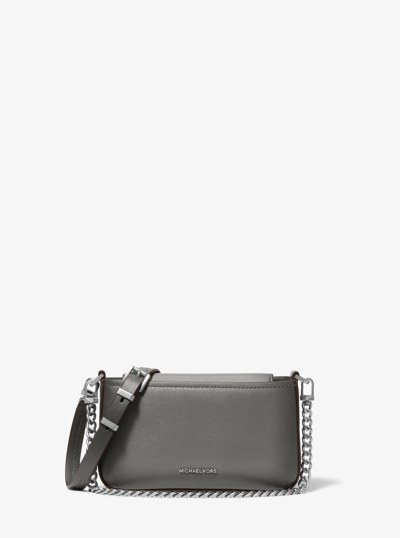 Bryant Small Burnished Leather Convertible Crossbody Bag in STORM | Michael Kors