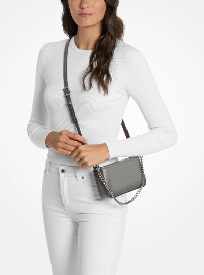 Bryant Small Burnished Leather Convertible Crossbody Bag in STORM | Michael Kors