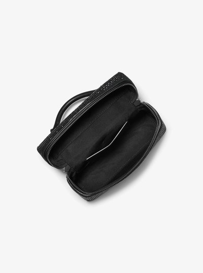 Jana Extra-Small Embellished Suede Convertible Crossbody Bag in BLACK | Michael Kors