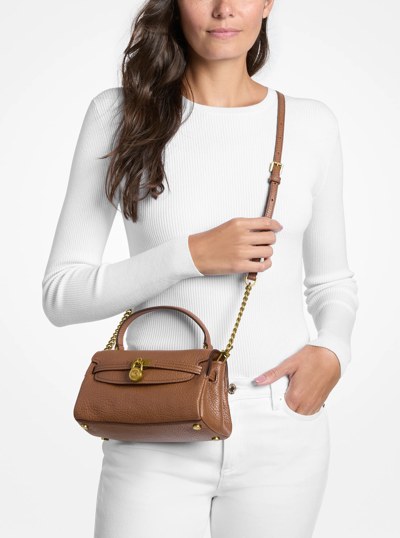 Hamilton Moderne Extra-Small Textured Leather Slouchy Crossbody Bag in LUGGAGE | Michael Kors