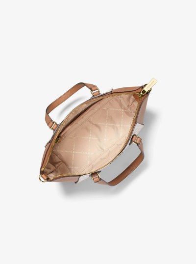 Lorita Small Signature Logo Crossbody Bag in VANILLA/ACORN | Michael Kors