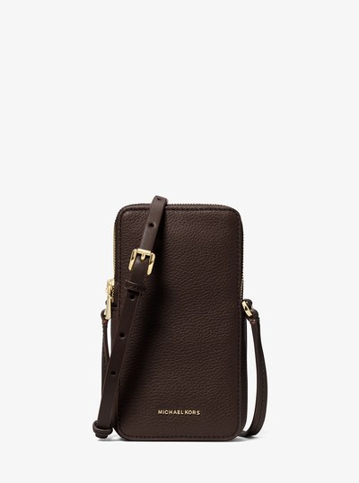 Jet Set Small Pebbled Leather Smartphone Crossbody Bag in CHOCOLATE | Michael Kors