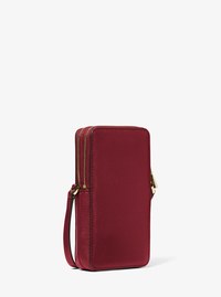 Bandolera Jet Set peque&ntilde;a de piel granulada para tel&eacute;fono