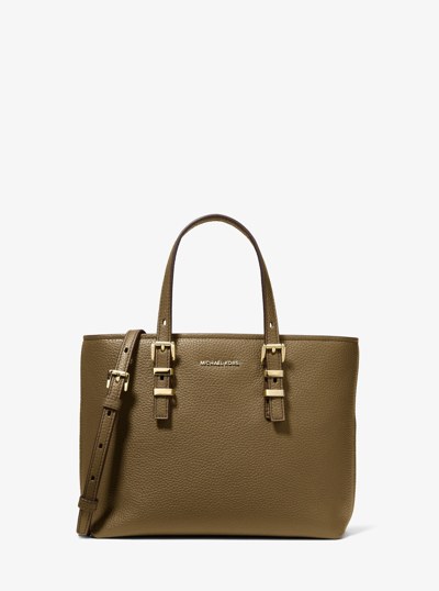 Quinn Small Pebbled Leather Convertible Crossbody Bag in LODEN | Michael Kors