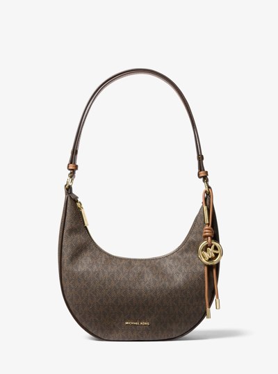 Nolita Small Signature Logo Convertible Pochette in BRN/ACORN | Michael Kors