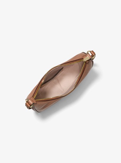 Nolita Small Pebbled Leather Convertible Pochette in LUGGAGE | Michael Kors