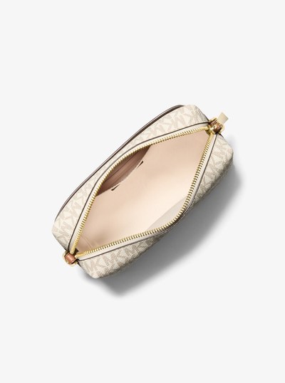 Bryant Small Signature Logo Crossbody Bag in VANILLA/ACORN | Michael Kors