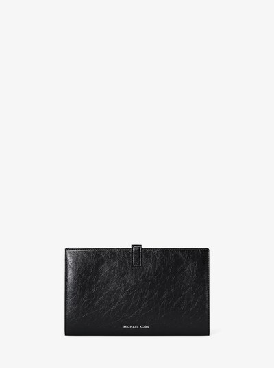 Jet Set Medium Patent Travel Wallet in BLACK | Michael Kors