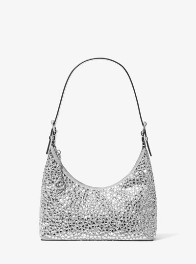 Nolita Small Embellished Pochette in NICKEL | Michael Kors