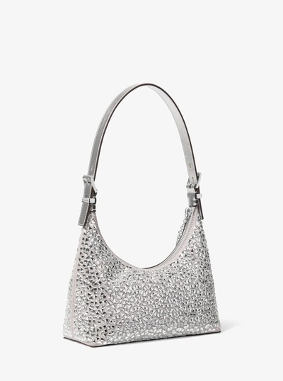 Nolita Small Embellished Pochette in NICKEL | Michael Kors