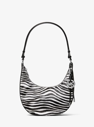 Nolita Small Zebra Print Calf Hair Convertible Pochette in BLACK COMBO | Michael Kors