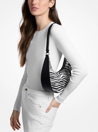 Nolita Small Zebra Print Calf Hair Convertible Pochette