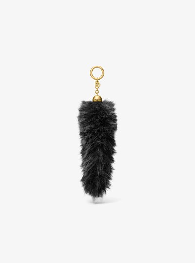 Faux Fur Bag Charm in BLACK COMBO | Michael Kors