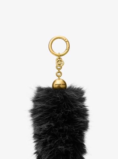 Faux Fur Bag Charm in BLACK COMBO | Michael Kors