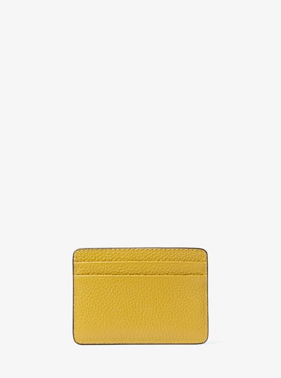 Pebbled Leather Card Case in CHARTREUSE | Michael Kors
