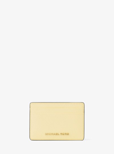 Pebbled Leather Card Case in LEMON | Michael Kors